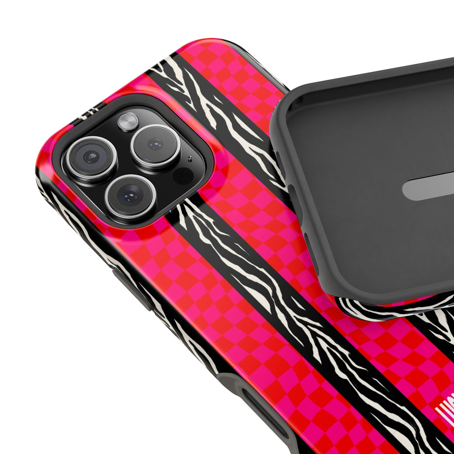 PINK ZEBRA CHECK MAGSAFE CASE