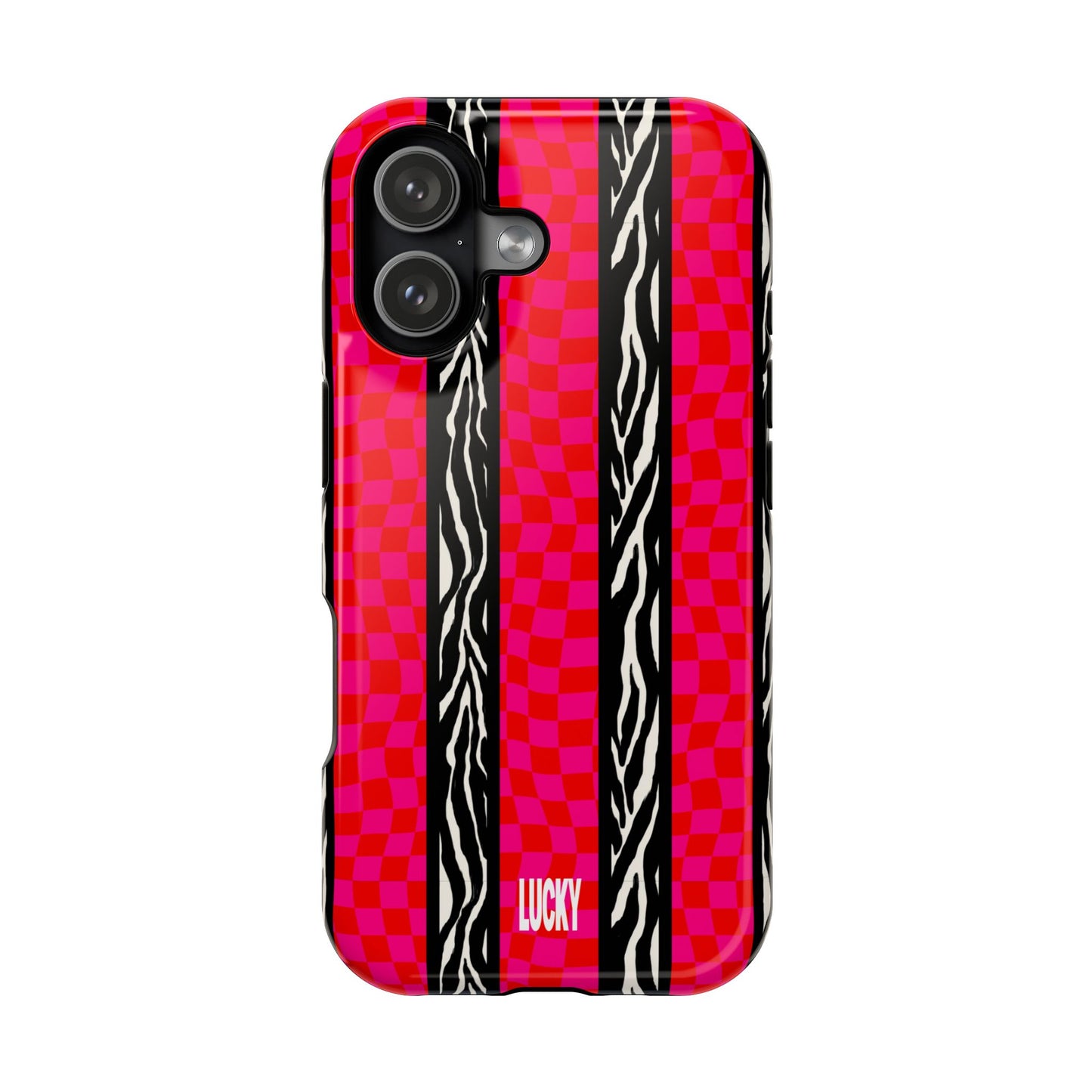 PINK ZEBRA CHECK MAGSAFE CASE