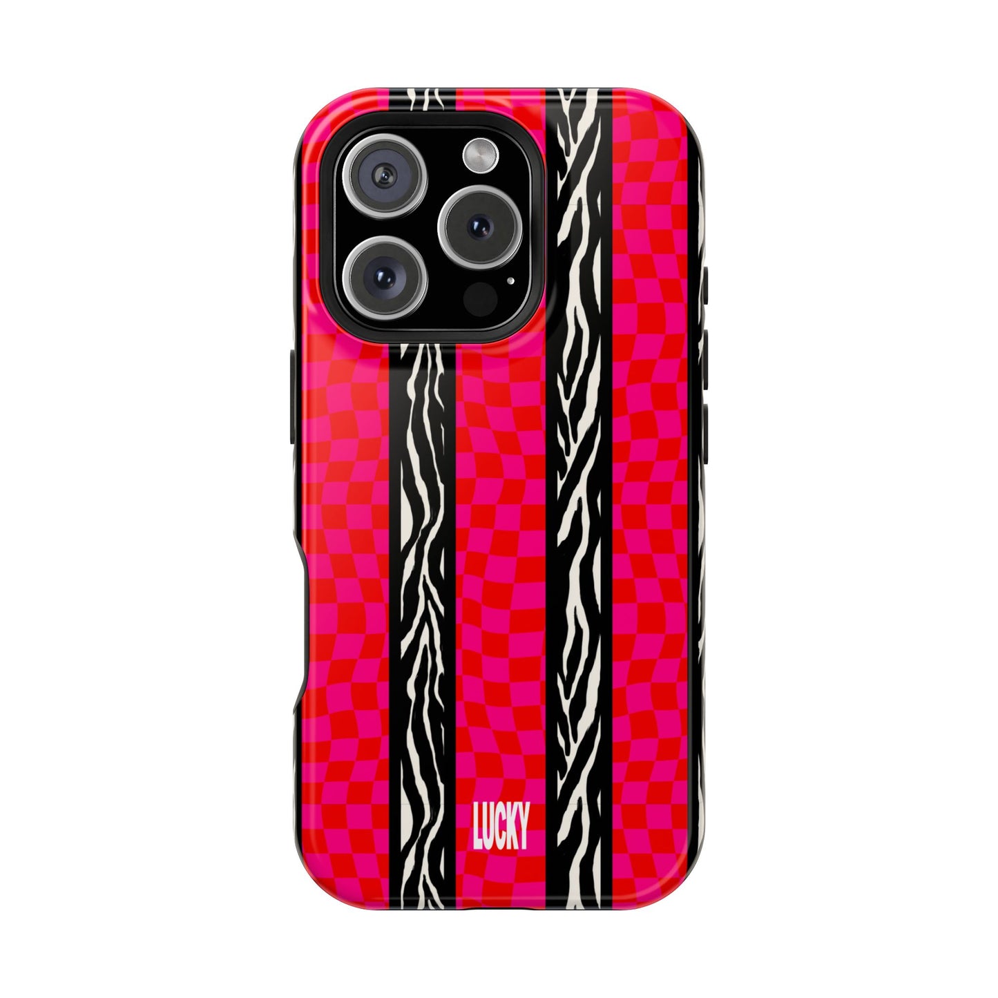 PINK ZEBRA CHECK MAGSAFE CASE