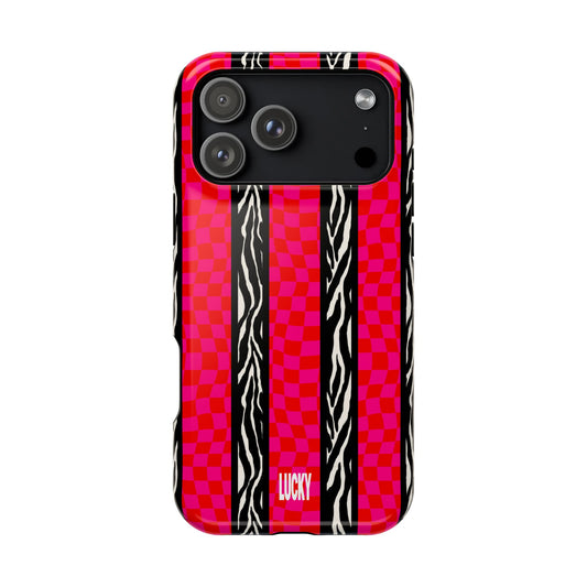 PINK ZEBRA CHECK MAGSAFE CASE