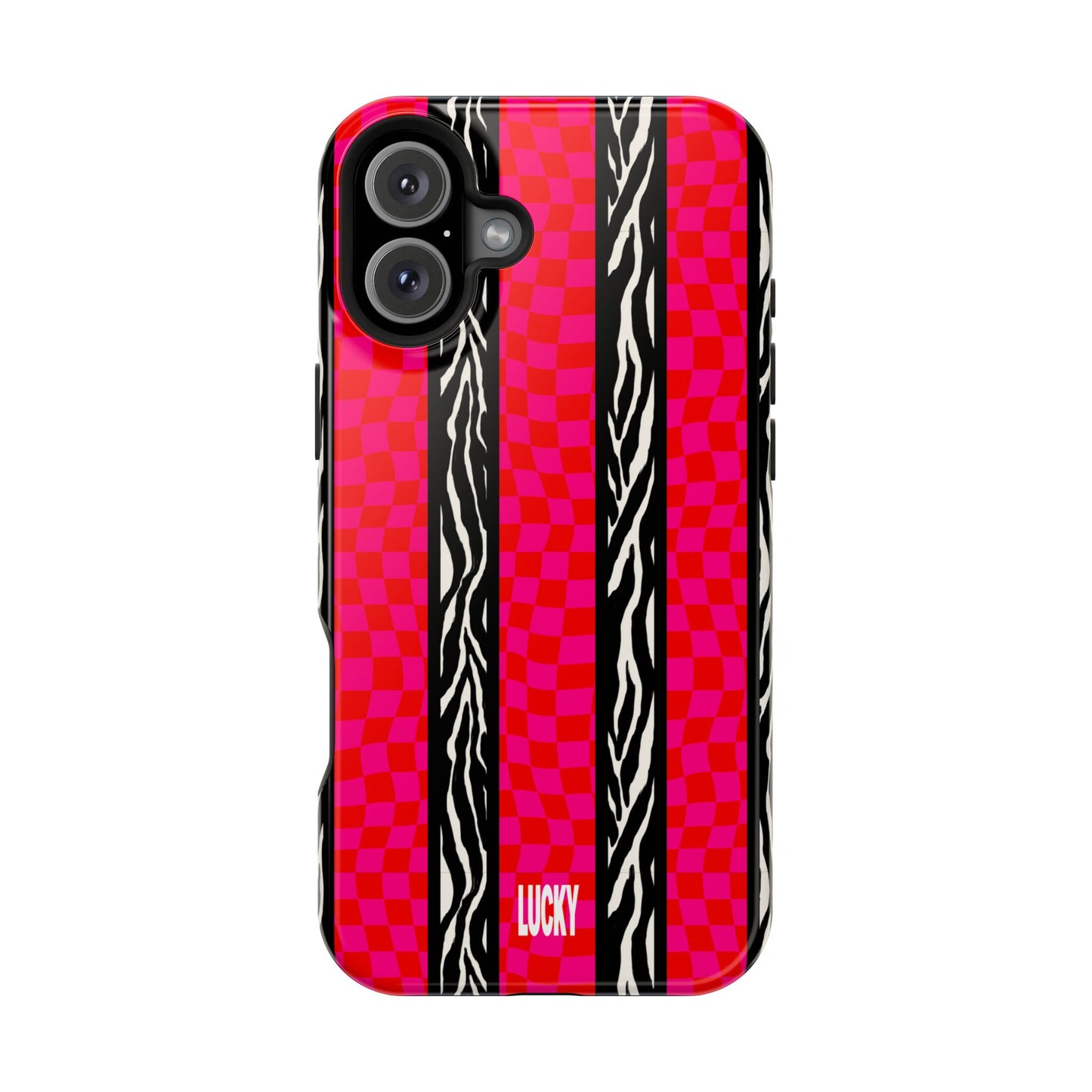 PINK ZEBRA CHECK MAGSAFE CASE