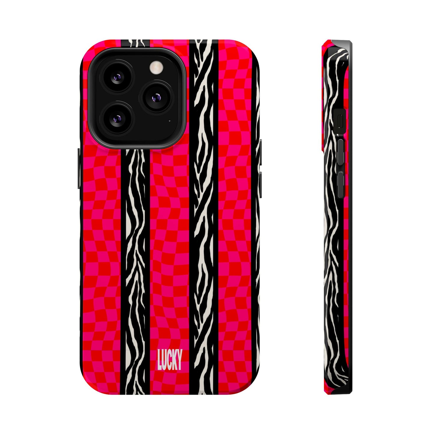 PINK ZEBRA CHECK MAGSAFE CASE
