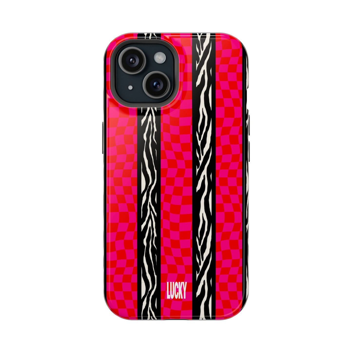 PINK ZEBRA CHECK MAGSAFE CASE