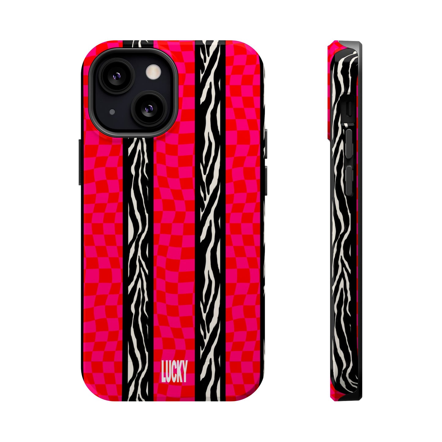 PINK ZEBRA CHECK MAGSAFE CASE