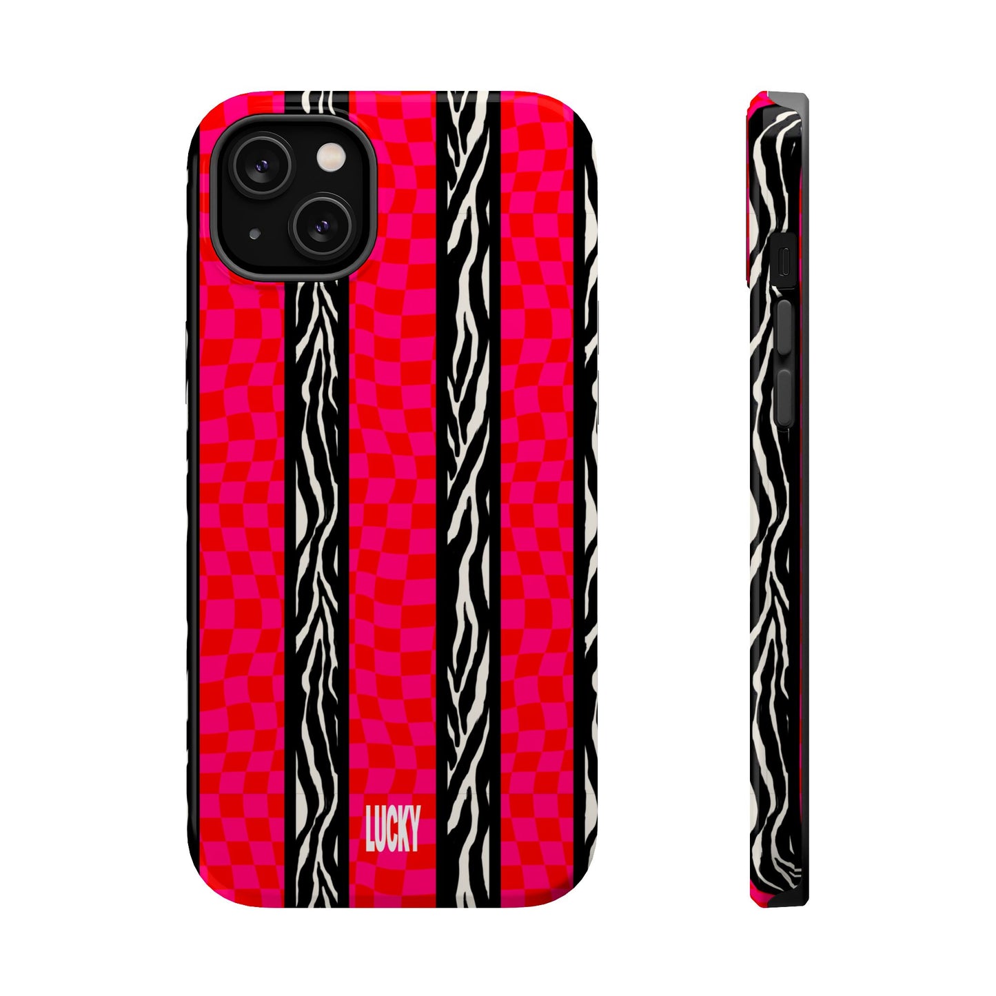 PINK ZEBRA CHECK MAGSAFE CASE