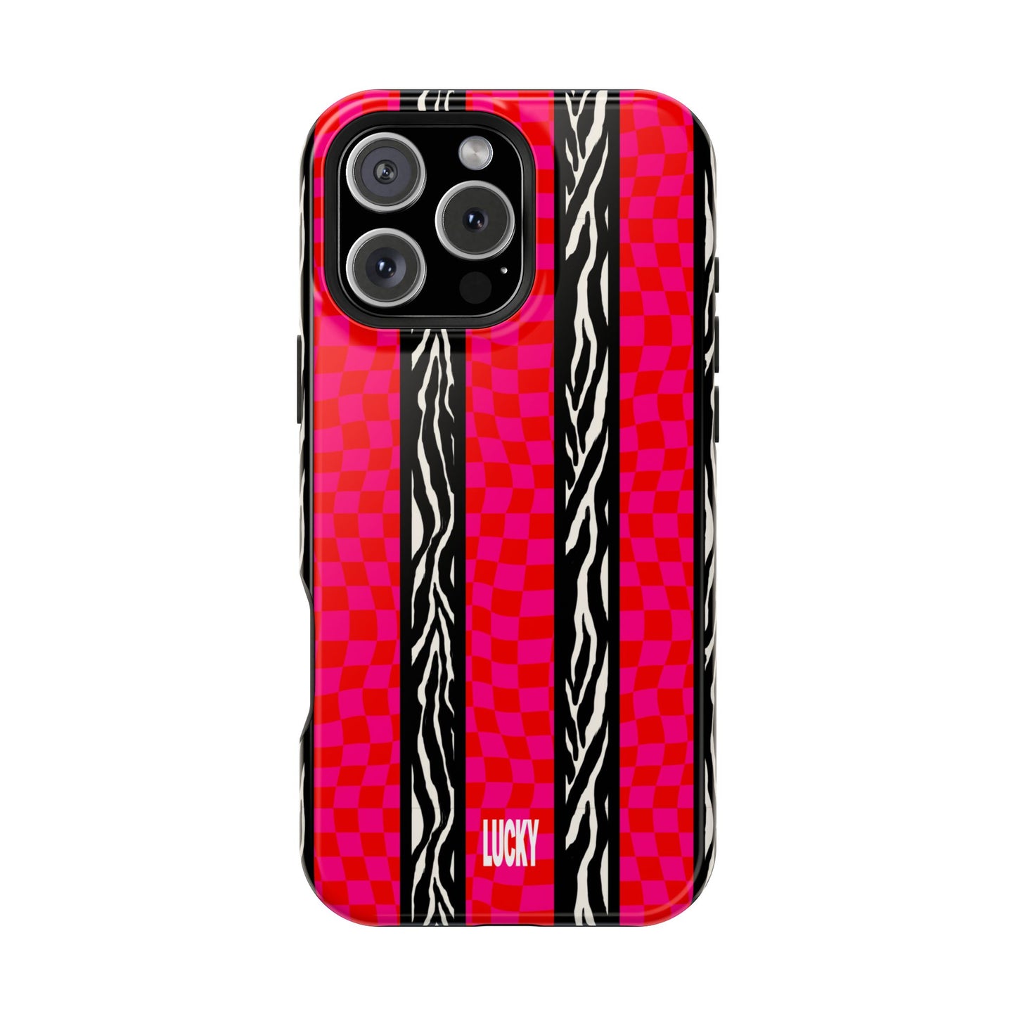PINK ZEBRA CHECK MAGSAFE CASE