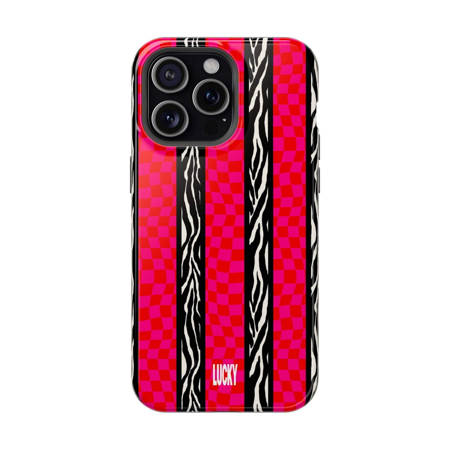 PINK ZEBRA CHECK MAGSAFE CASE