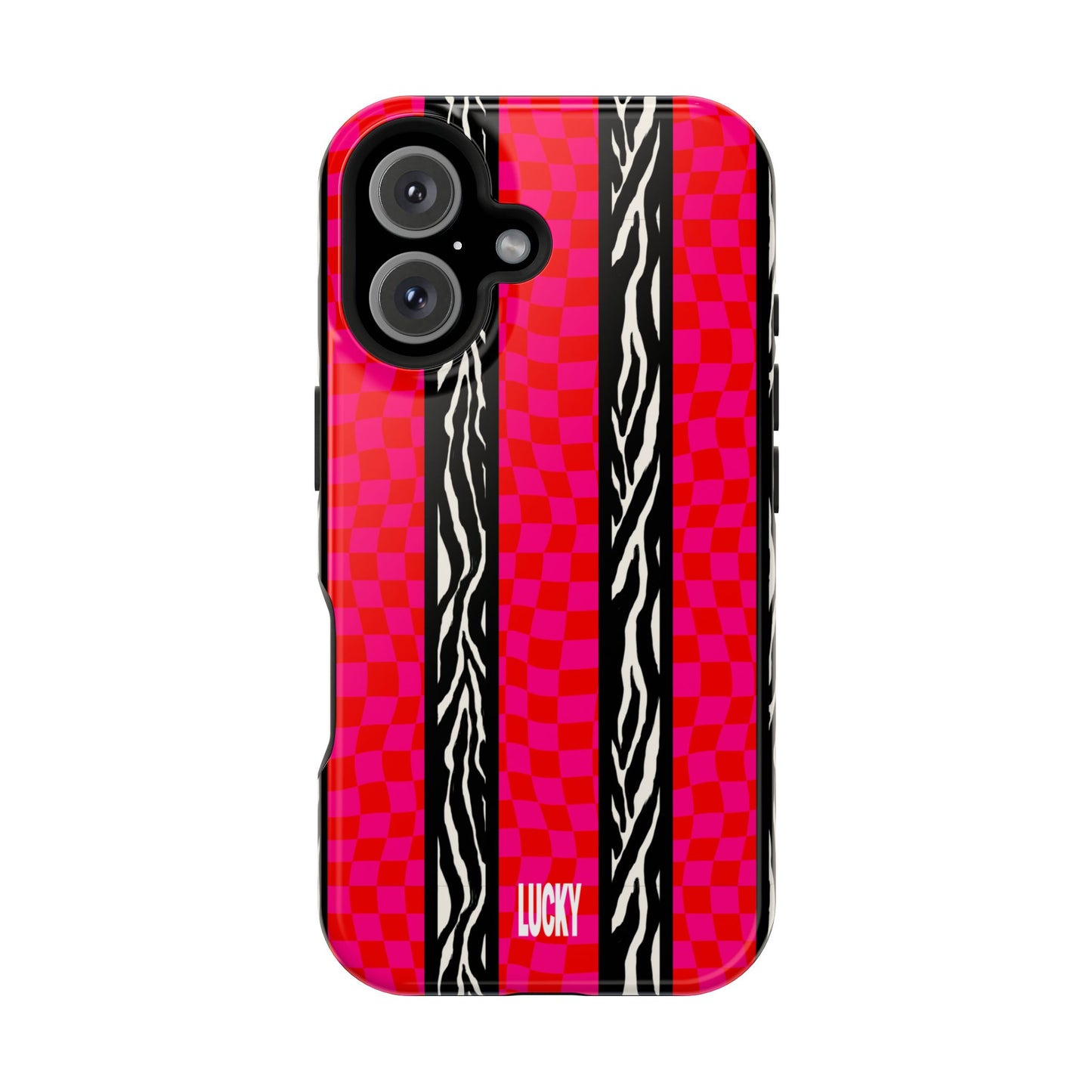 PINK ZEBRA CHECK MAGSAFE CASE