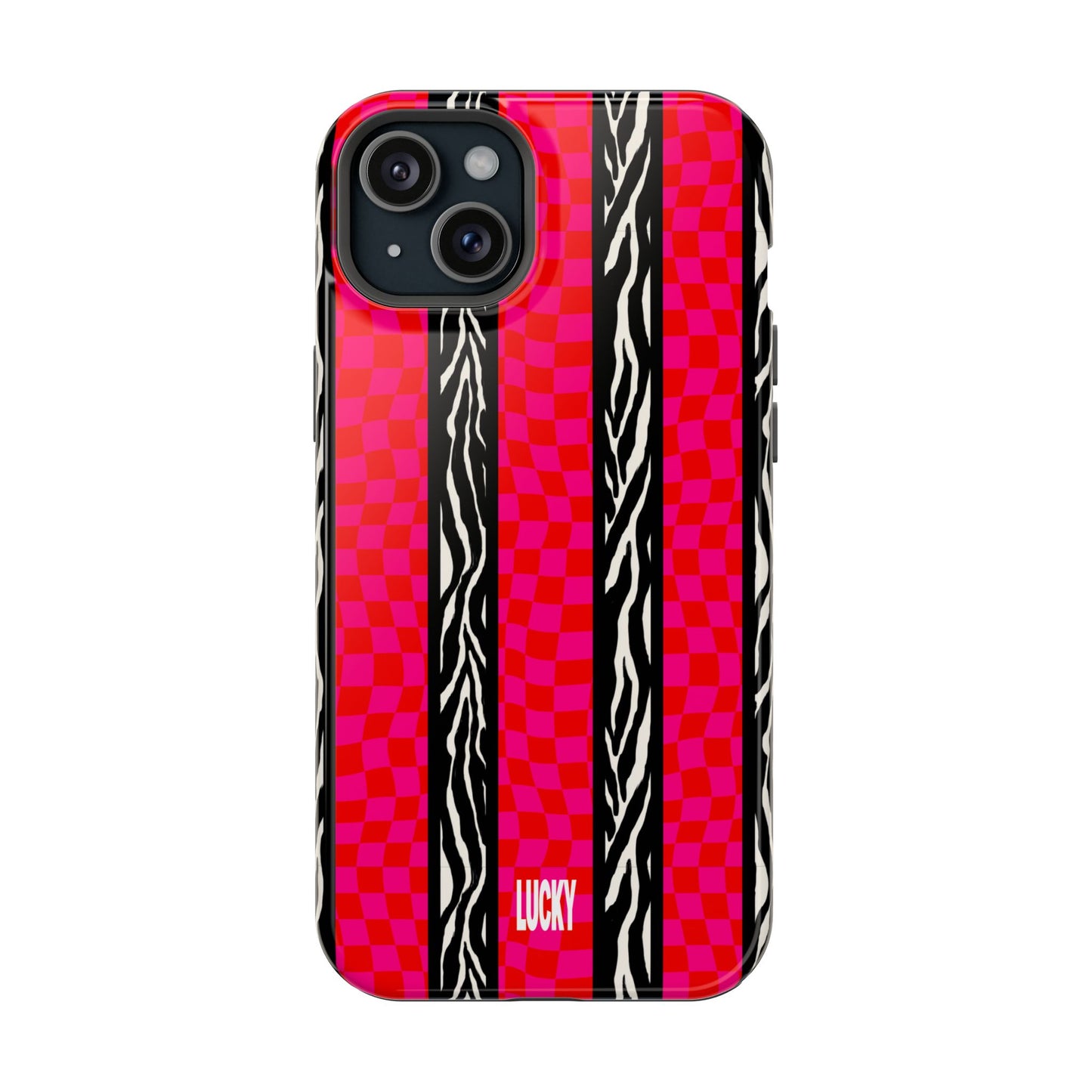 PINK ZEBRA CHECK MAGSAFE CASE